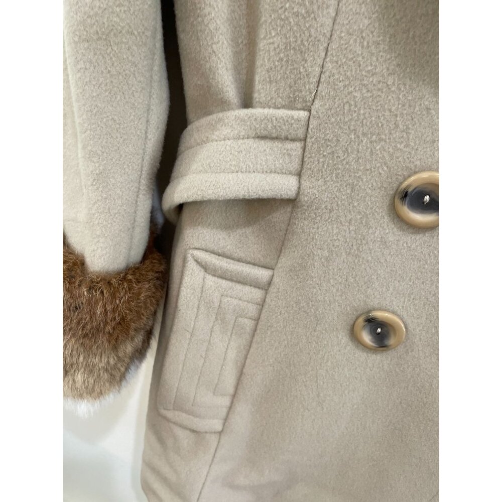 Vintage Jules Miller Penny Lane Wool Coat With Fur Collar & Cuffs Size M/L - Picture 10 of 13